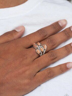 Paparazzi Jewelry Accessories - Cats Eye Cadence - Orange Ring - Vintage